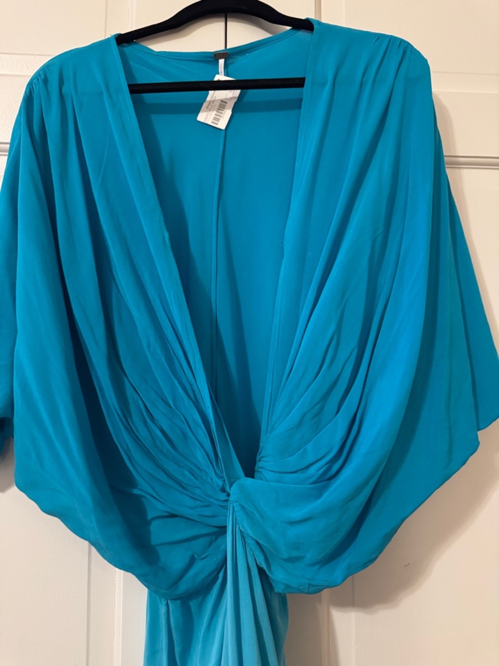 NWT Young Fabulous & Broke Bright Teal/Yellow Ombré Dress Coverup Gathered Front - Picture 7 of 11